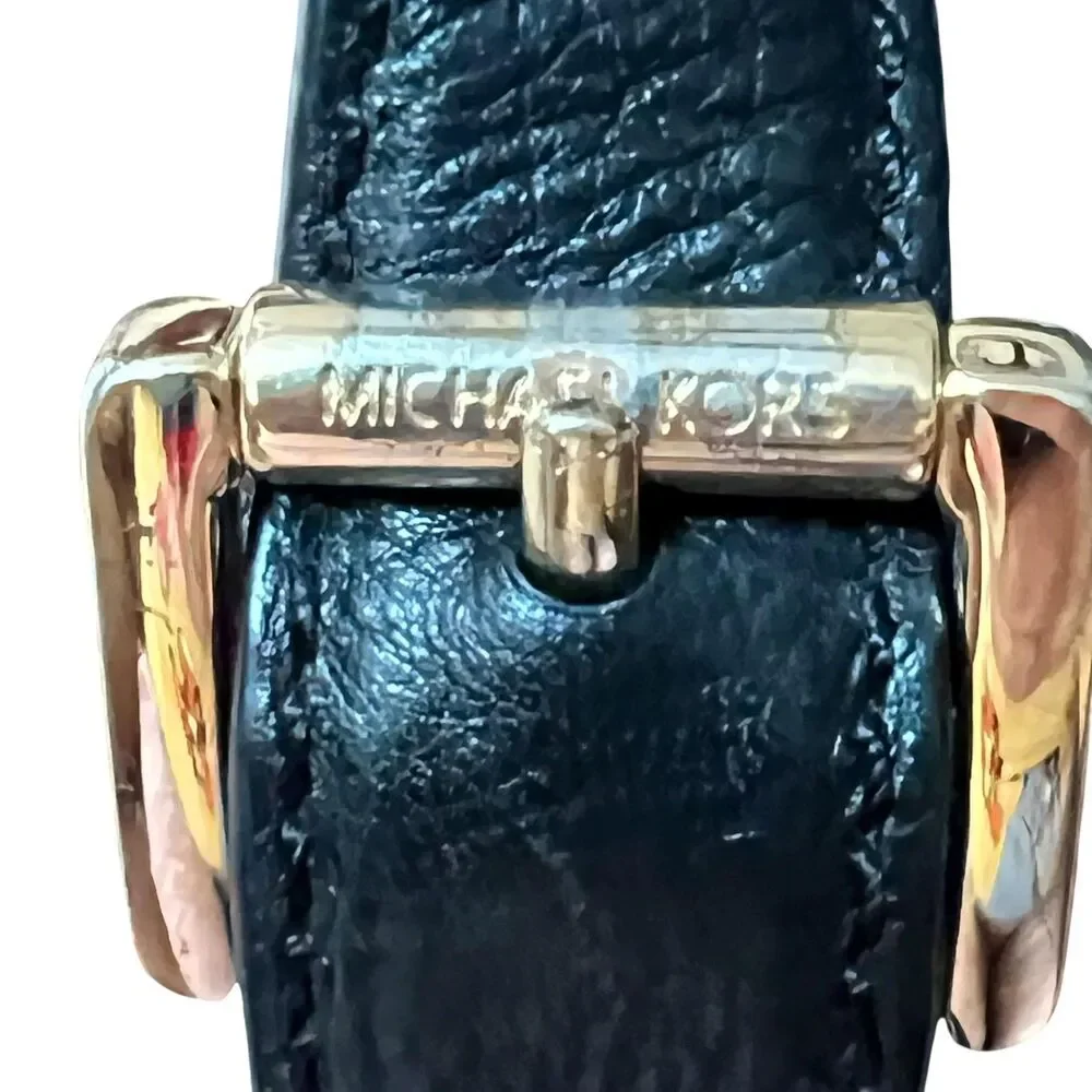 Michael Kors Hobo Bag Womens Large Black Logo Canvas Leather Shoulder Junie - Picture 8 of 13